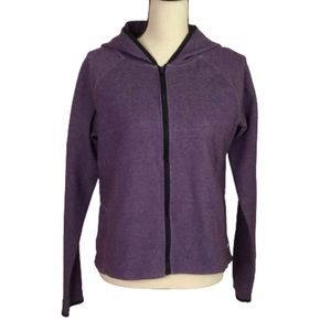 Layer8 Heather Purple Zip Up Hoodie Black Trim Medium